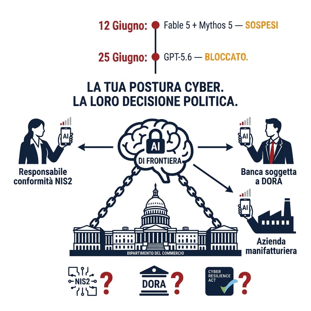 La tua postura cyber. La loro decisione politica. — Dependency map dopo il blocco di GPT-5.6